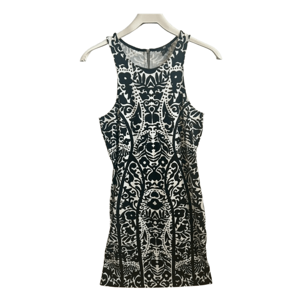 Black white patterned dress