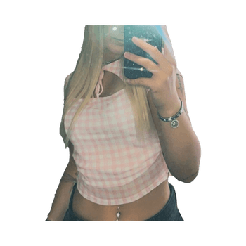 Pink plaid crop top