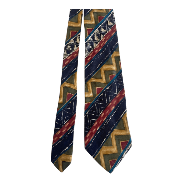 Hugo Boss 100% Silk Tie Made in Italy Multicolor Abstract Designer