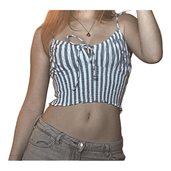 Stribet crop top