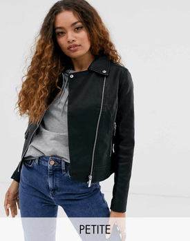 Leather Look Biker Jacket