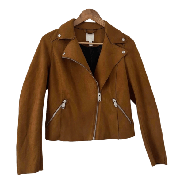 Brown faux suede jacket
