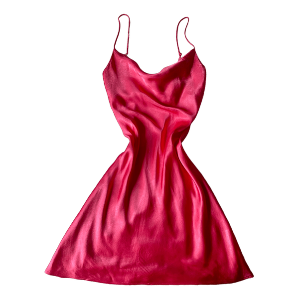 Pink satin mini dress