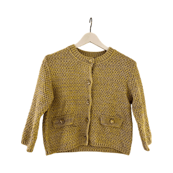 Keltainen neuletakki / S