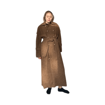 Brown long wool coat
