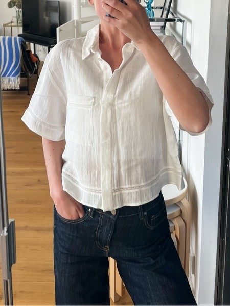 White shirt with lace details