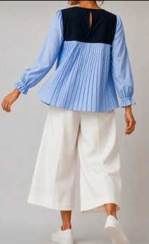 Zara blue striped blouse
