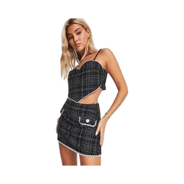 Black plaid skirt