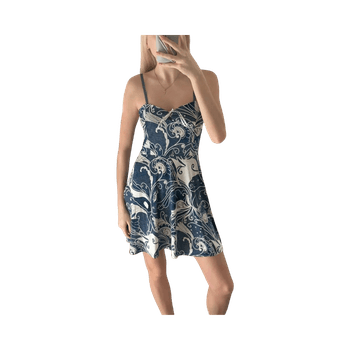 Blue printed summer dress