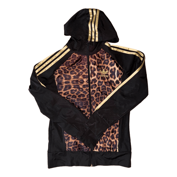 Adidas hættetrøje med leopardmønster