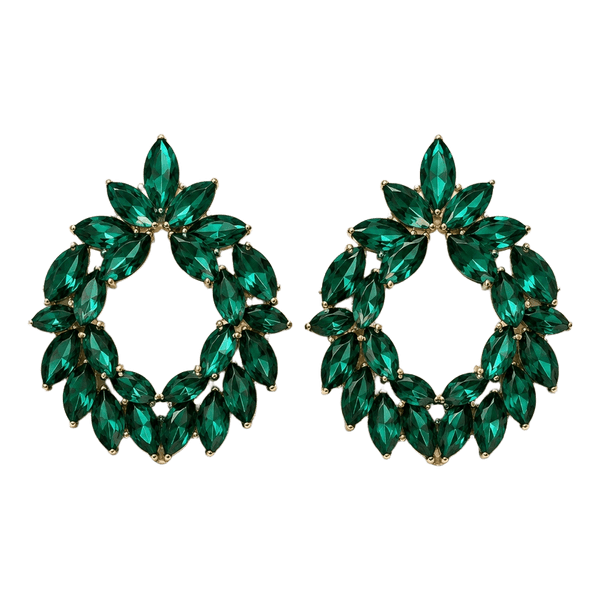 Emerald green crystal earrings
