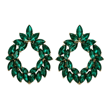 Emerald green crystal earrings