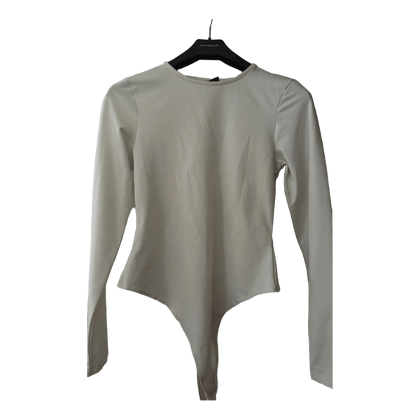 White long-sleeved bodysuit