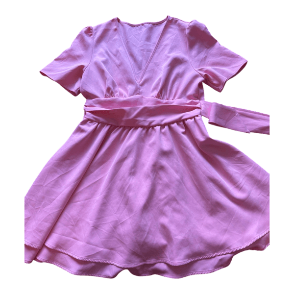 Pink v-neck dress