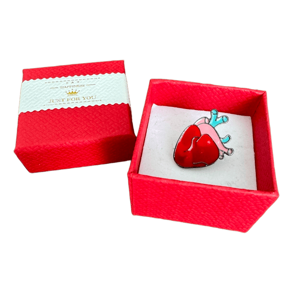 Anatomical heart enamel pin