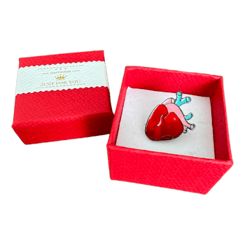 Anatomical heart enamel pin