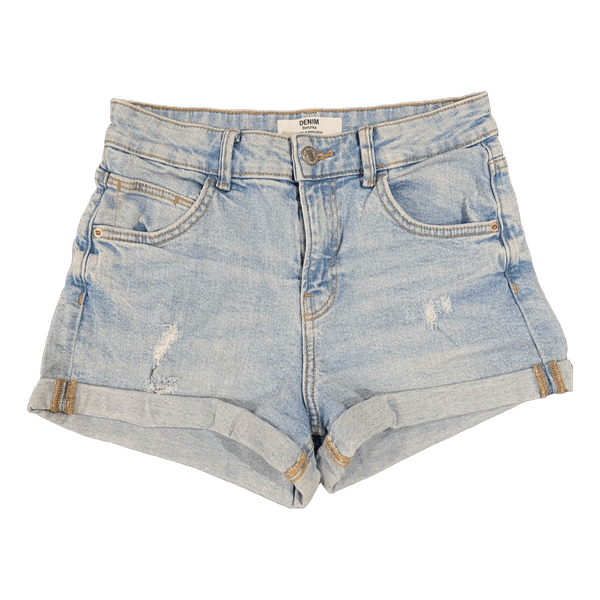 Bershka light blue denim shorts