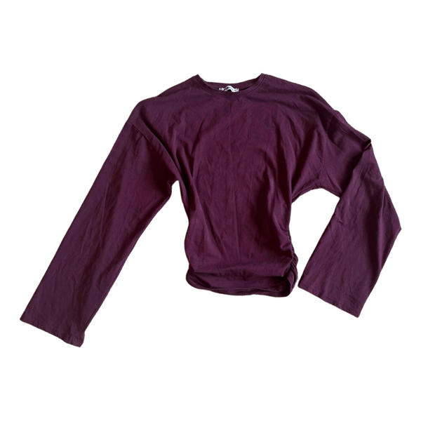 Burgundy long-sleeved top