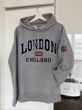 Harmaa London huppari