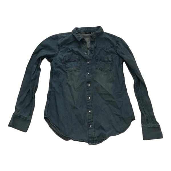 Sininen denimkauluspaita