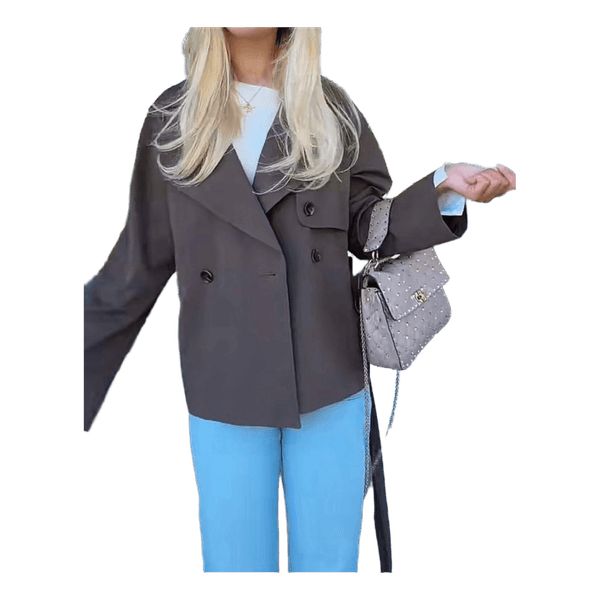 Brun kort trenchcoat