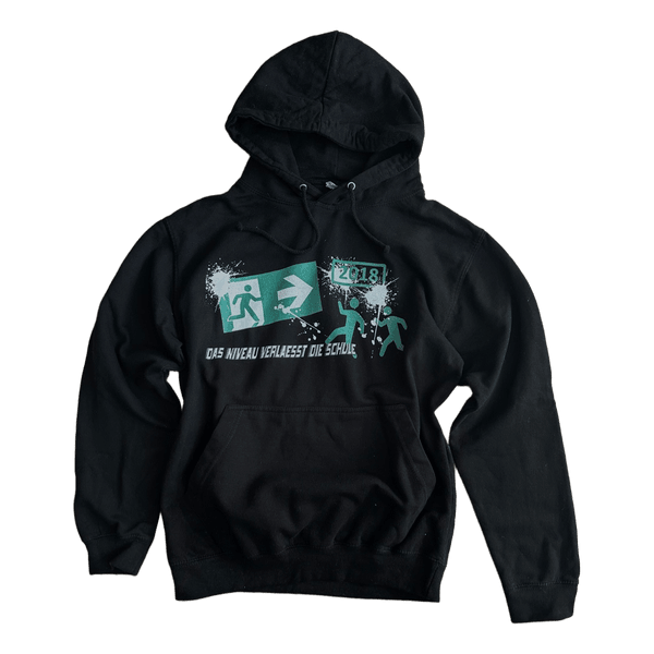 Black slogan print hoodie