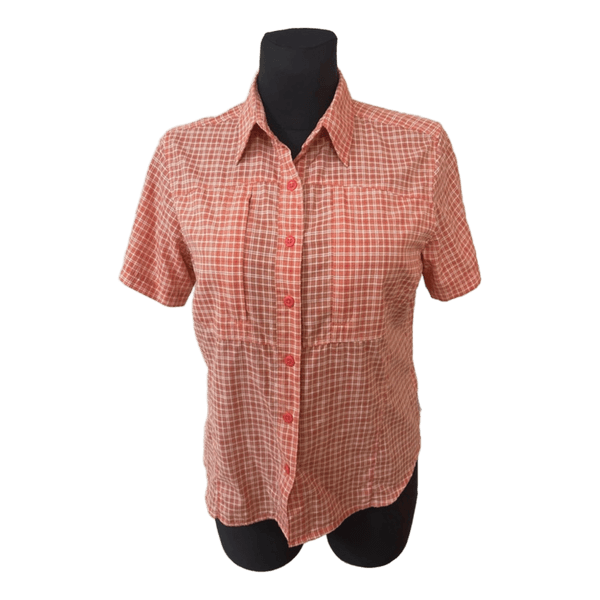 Orange plaid short-sleeve shirt