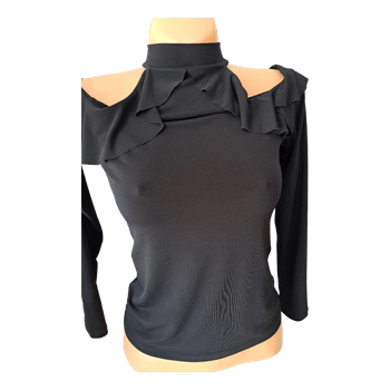 Black ruffled top