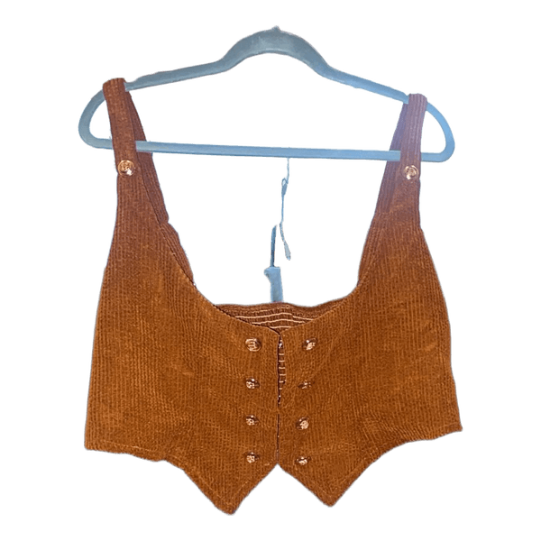Brun kordfløjel top