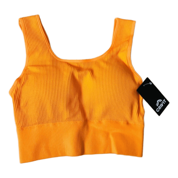 Orange ribbed sports top