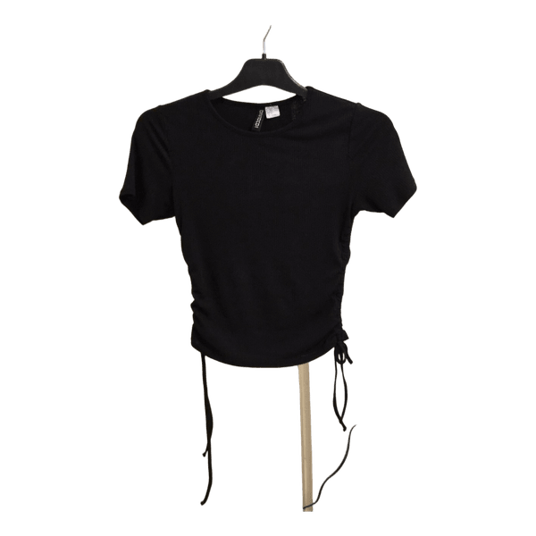 Black ruched short sleeve top
