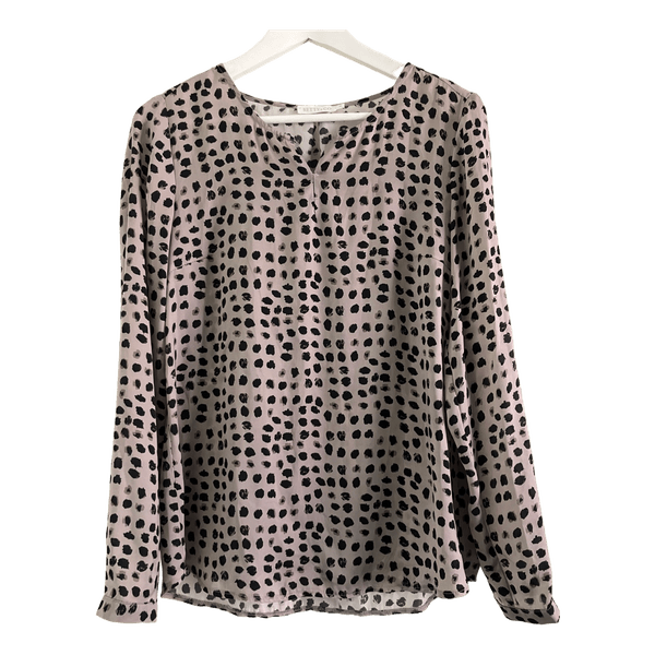 Violetti musta pilkullinen väljä pusero, Betty & Co, koko 36