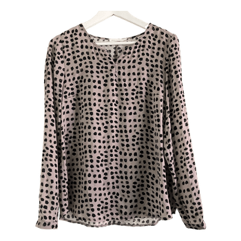 Violetti musta pilkullinen väljä pusero, Betty & Co, koko 36