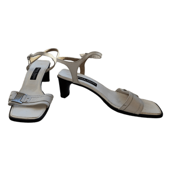 White leather sandals Y2K