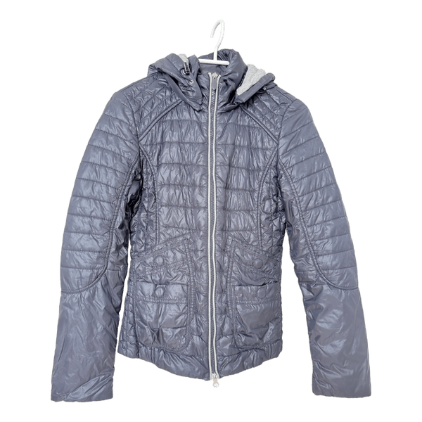 Blue quilted puffer jacket