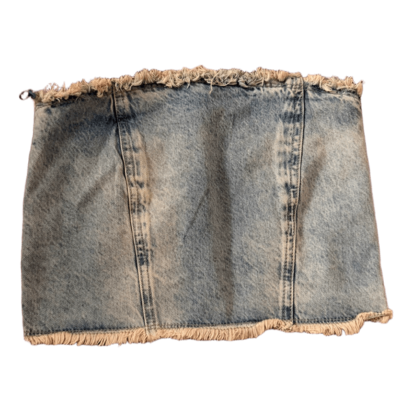 Blue denim tube top