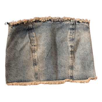 Blue denim tube top