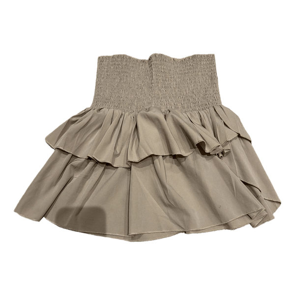 Beige flæsenederdel