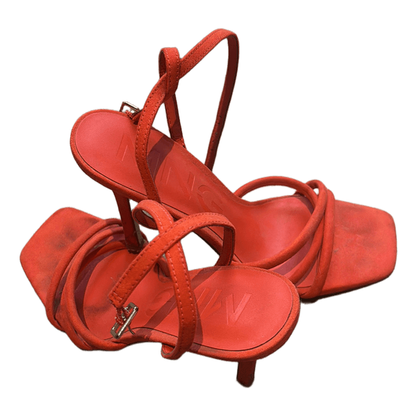 Orange højhælede sandaler