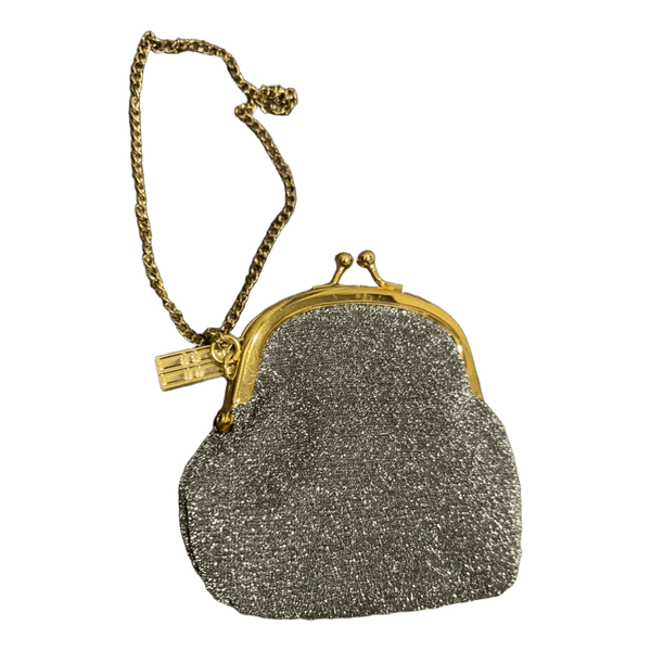 Silver glitter heart bag