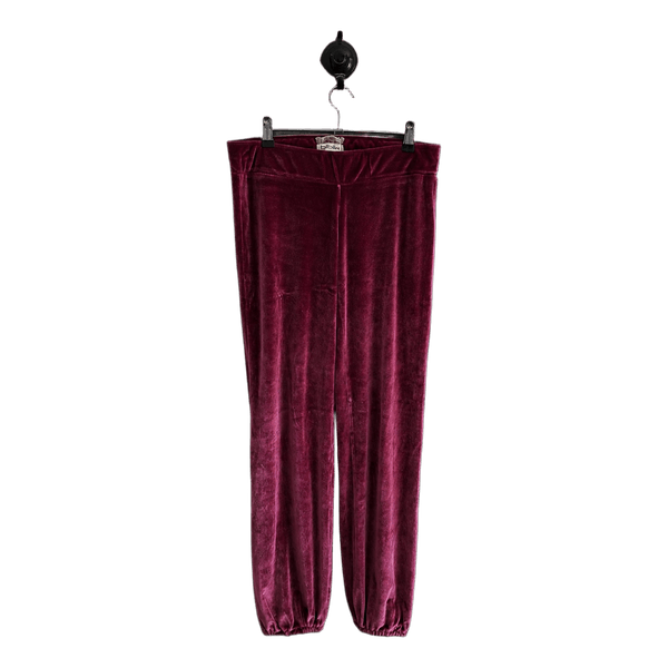 Burgundy velvet joggers