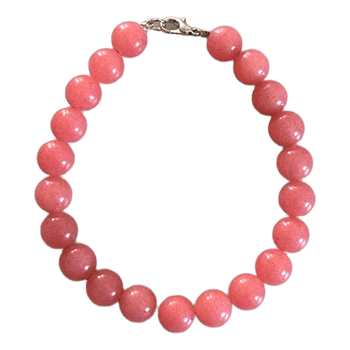 coral lyserød jade armbånd