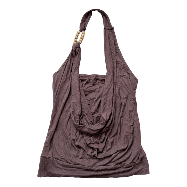 Brun draperet halterneck top