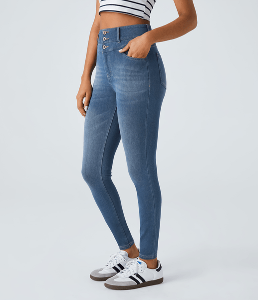 High waisted skinny jeans
