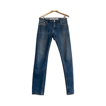 SWEETS SKATEBOARDS men’s blue jeans, straight fit, W32 L34