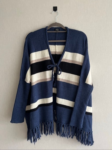 Tara collection striped poncho