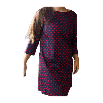 Navy polka dot dress marimekko