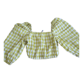 Yellow puff sleeve top