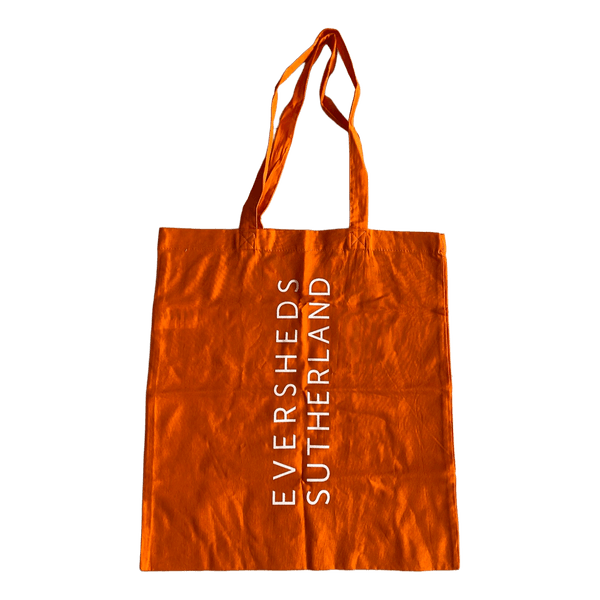 Orange logo tote bag