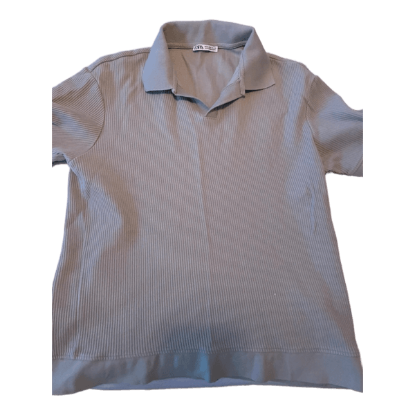 Zara ribstrikket polo t-shirt